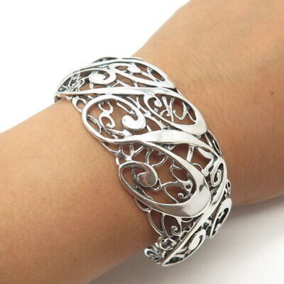 925 Sterling Silver Vintage CAROLYN POLLACK Swirl...